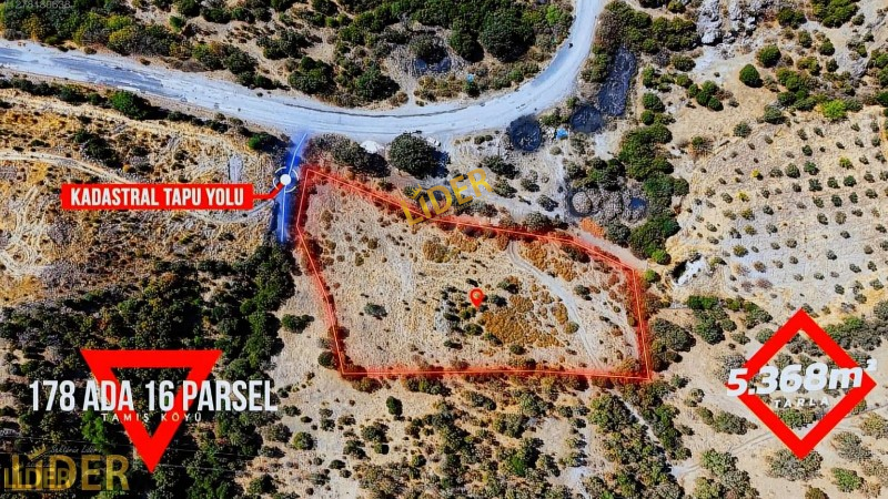 LİDER GYO ASSOS TAMIŞ K&Ouml;YDE 21.824 m2 YOLA CEPHE DENİZ MANZARA