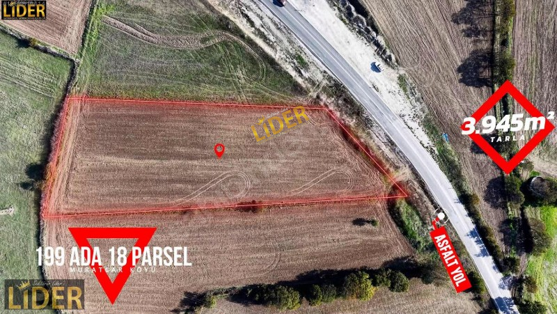 LİDER GYO BAYRAMİ&Ccedil; MURATLAR ASFALT YOLA CEPHE 3.945 m&sup2;